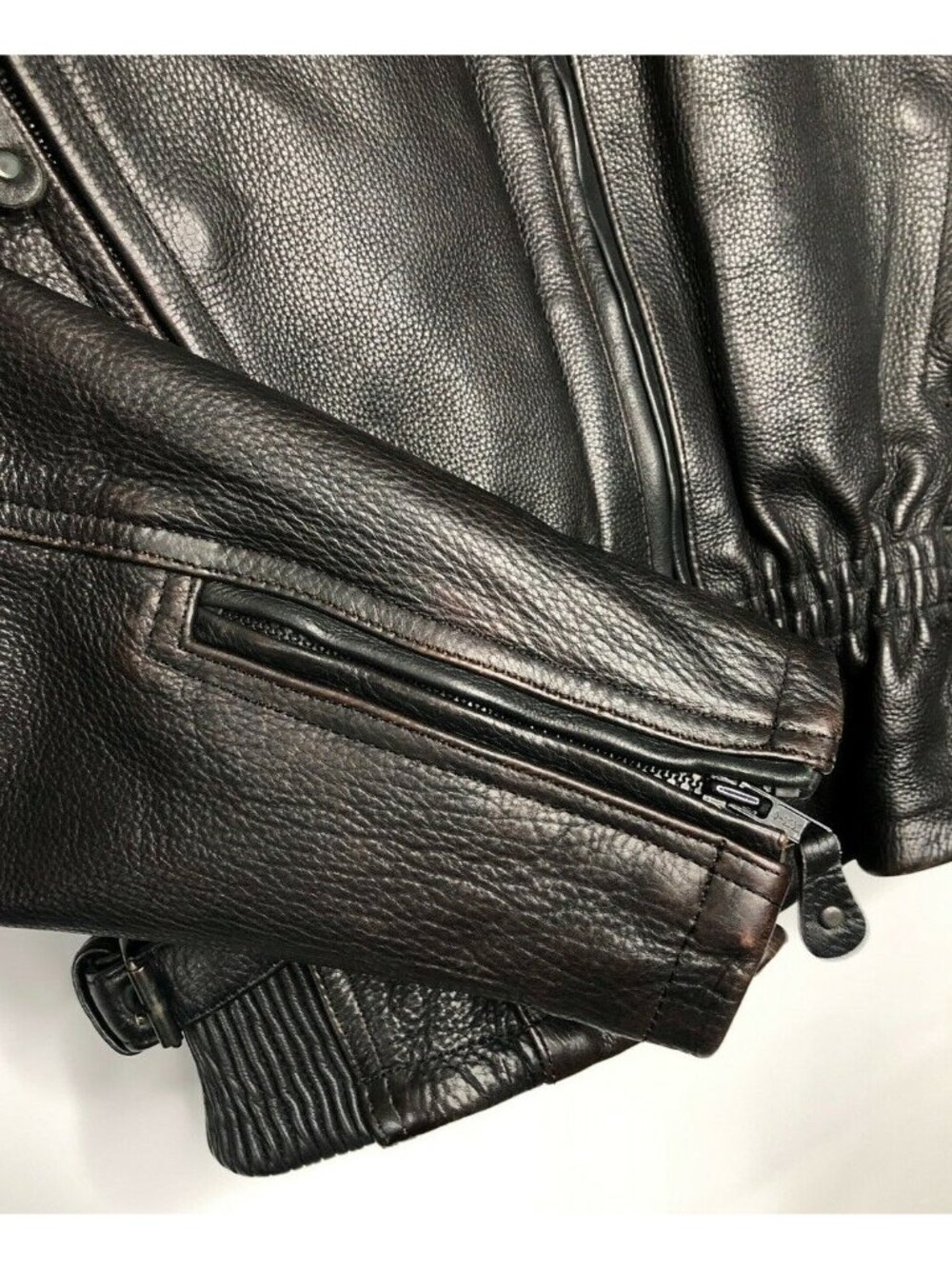 UNIK Ultra Heavy LEATHER Motorcycle Zip Buckle Lined Jacket Womens Size S Black - Picture 4 of 12